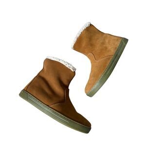 Birkenstock Lille Winter Boots Kids Size 2 2.5 EU 33 Regular Suede Side Zip Tan